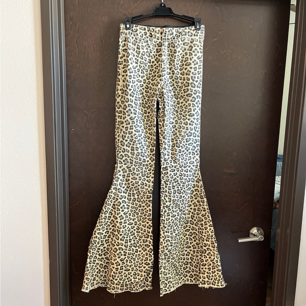 Newbury Kustom Cheetah Print Flare Jeans